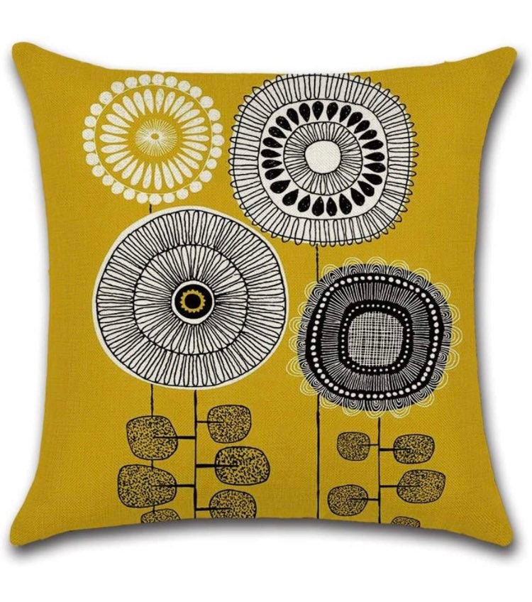 Set of 4 Linen Floral Cushion Covers Flowers Greets Abstract Etsy UK