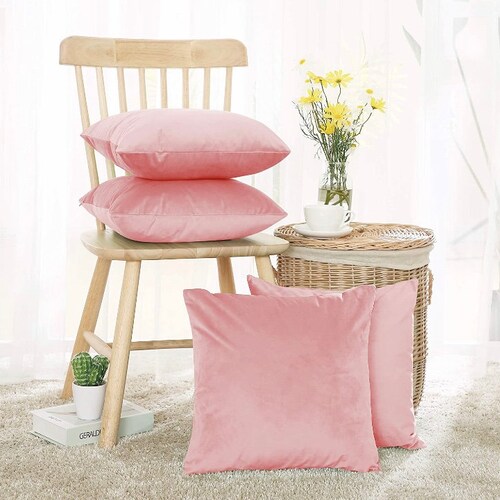 Set of 2 Baby Pink Crushed Velvet Cushion Covers Cushions Etsy UK