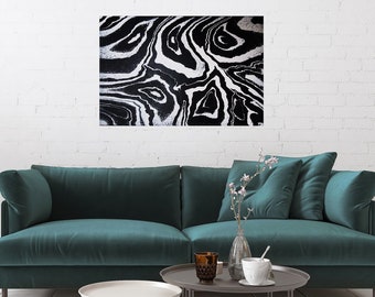 Heavy Eyes - Large Black and White Original Abstract Painting