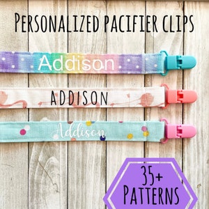 Personalized Pacifier Clip, Personalized Paci Clip, Pacifier Clip With Name, Personalized Baby gift