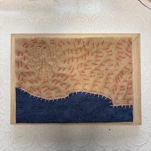 Heart Slow Stitching Kit. Access to video tutorial included. Slow stitching, mindful stitching. Sew with me
