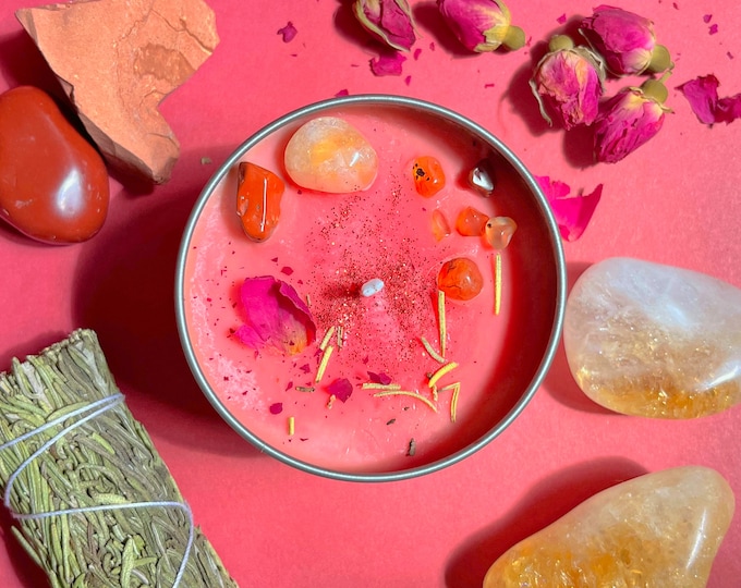 Aries Crystal Candle