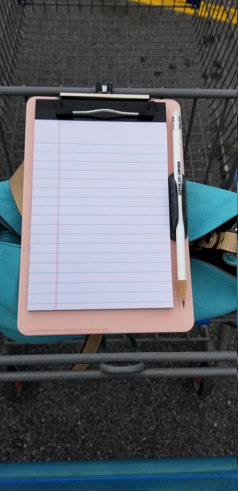 Clipboard Cart Hook, Pad of Paper, Pencil Holder and Pencil