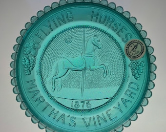 Pairpoint Glass Cup Plate Collector Glass Cup Plate Horse Railway Alvin White Pressed glass Sandwich Glass clear glass