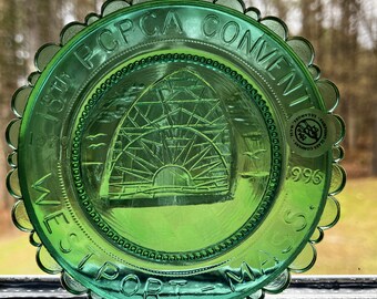 Westport Massachusetts, Vintage Collectible Art Glass Home Decor, 1996 PCPCA Convention Cup Plate, Pairpoint Cup Plate Collectors of America