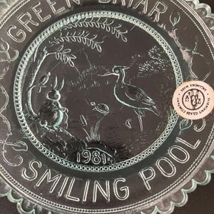 Smiling Pool Pairpoint Hand Pressed Crystal Cup Plate, Thornton Burgess Peter Rabbit Green Briar, Vintage Cape Cod Art Glass Nursery Decor