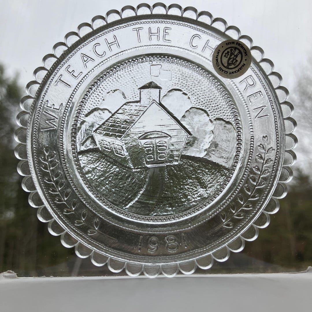 We Teach the Children, One Room Schoolhouse Art Glass, Hand