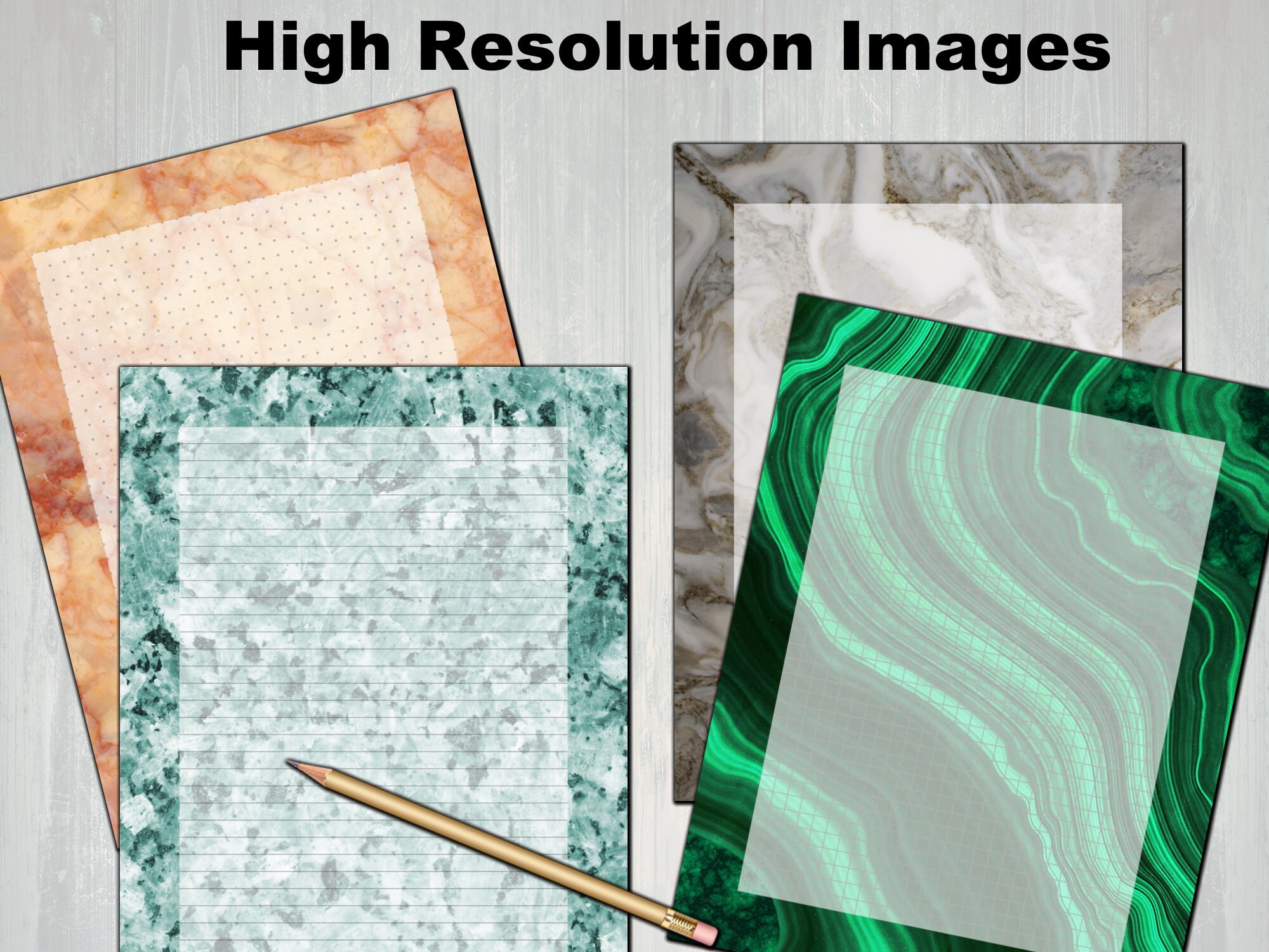 Mable Writing Marble & Stone Digital Writing Paper Perfect for Journals | Etsy