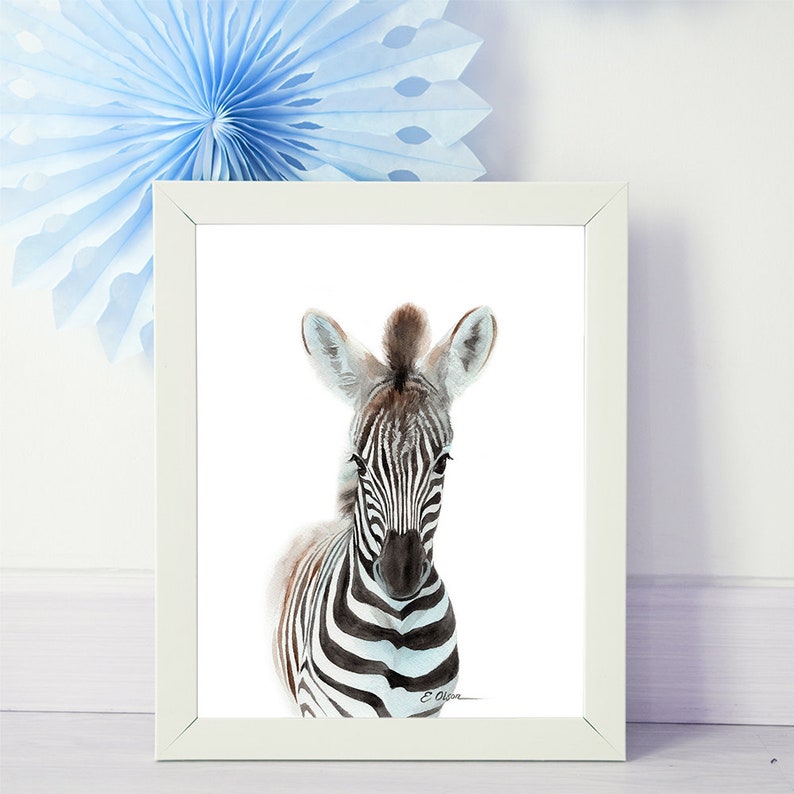 WATERCOLOR zebra Baby zebra Nursery wall art PRINTABLE Etsy