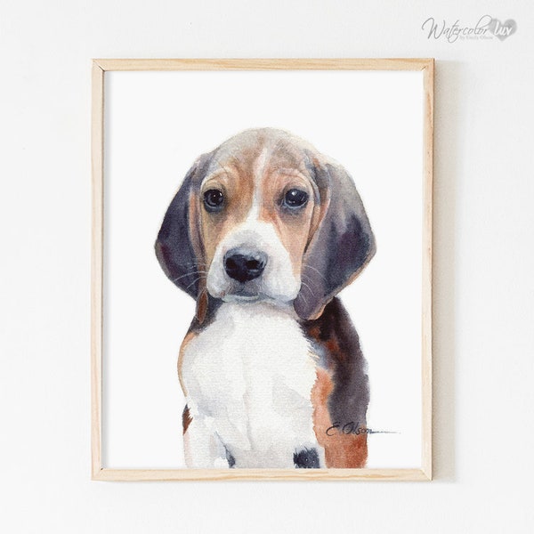 Watercolor Beagle puppy, Beagle puppy prints, Beagle puppy art, PRINTABLE, Beagle Dog art, Baby animal prints, Nursery puppy wall decor art