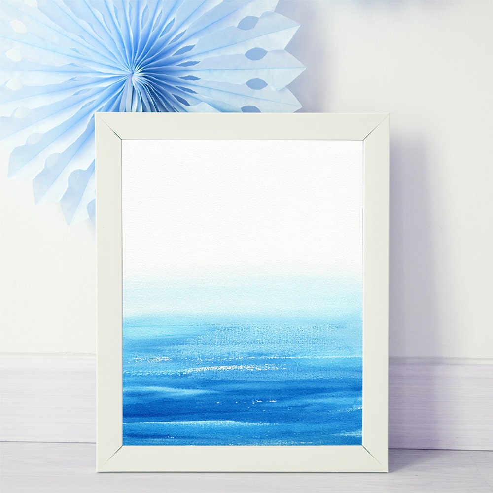 Blue Abstract Art Printable Abstract Art Blue Ocean | Etsy