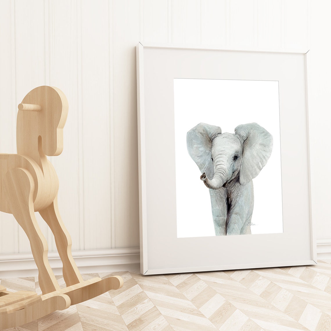 Elephant Art Gift Watercolor Elephant Art Print Baby Etsy