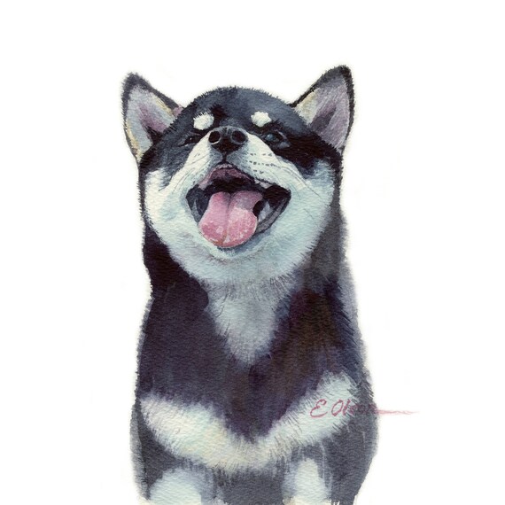 Aquarell Welpen Alaskan Malamute Welpen Drucke Welpen Etsy