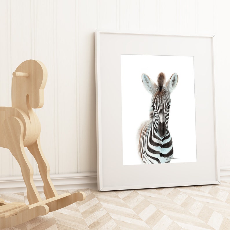 WATERCOLOR zebra Baby zebra Nursery wall art PRINTABLE Etsy