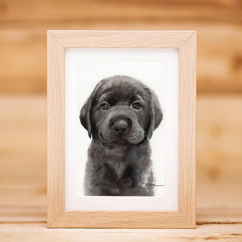 watercolor nursery painting ORIGINAL Watercolor Black Labrador Retriever Puppy painting Lab Puppy art painting dog art Dog lovers gift