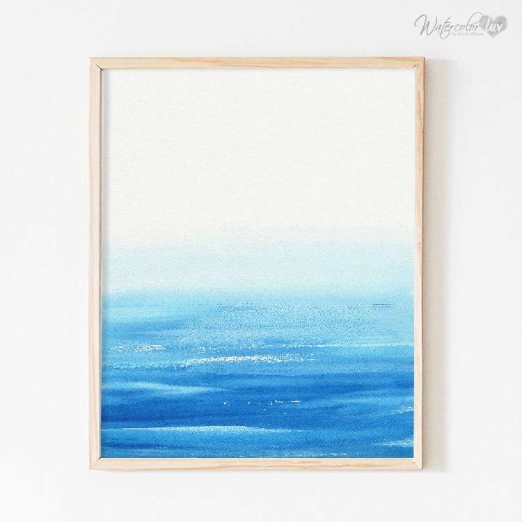 Blue Abstract Art Printable Abstract Art Blue Ocean | Etsy