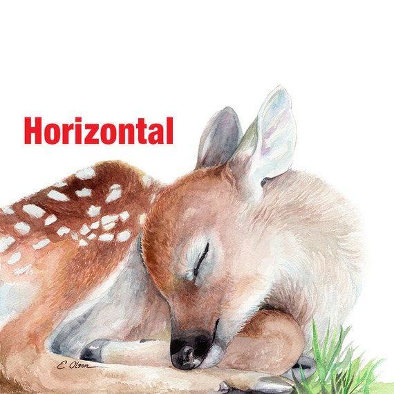 Aquarell Schlafen Reh Bedruckbar Kinderzimmer Drucke Baby Etsy