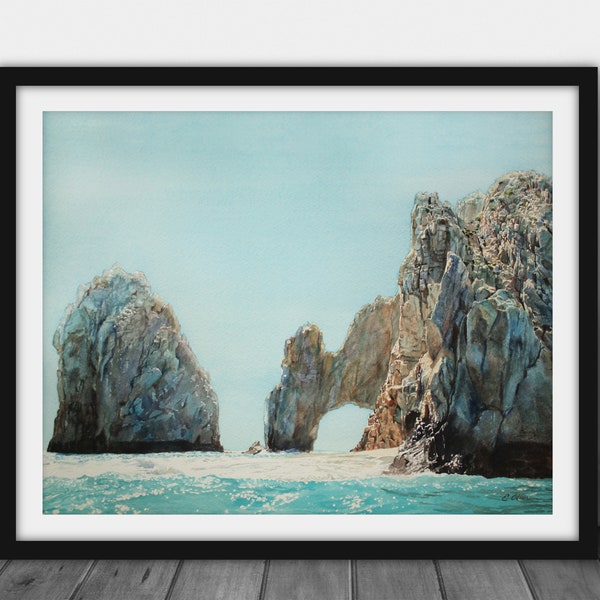 Cabo San Lucas Los Arcos Art Gift, Baja Mexico, High quality art print, Cabo Mexico Watercolor, Cabo Fine Art Prints, Beach house wall decor