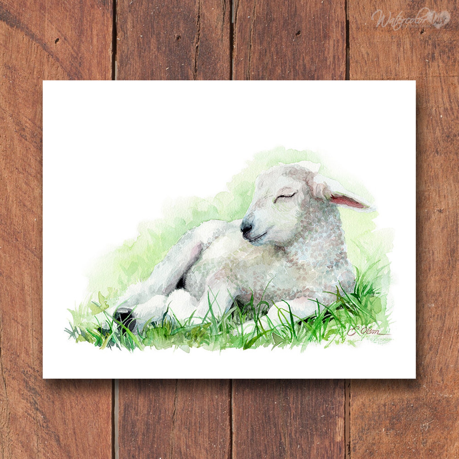 WATERCOLOR Baby Lamb Baby Sheep Nursery Wall Art Lamb Baby Etsy