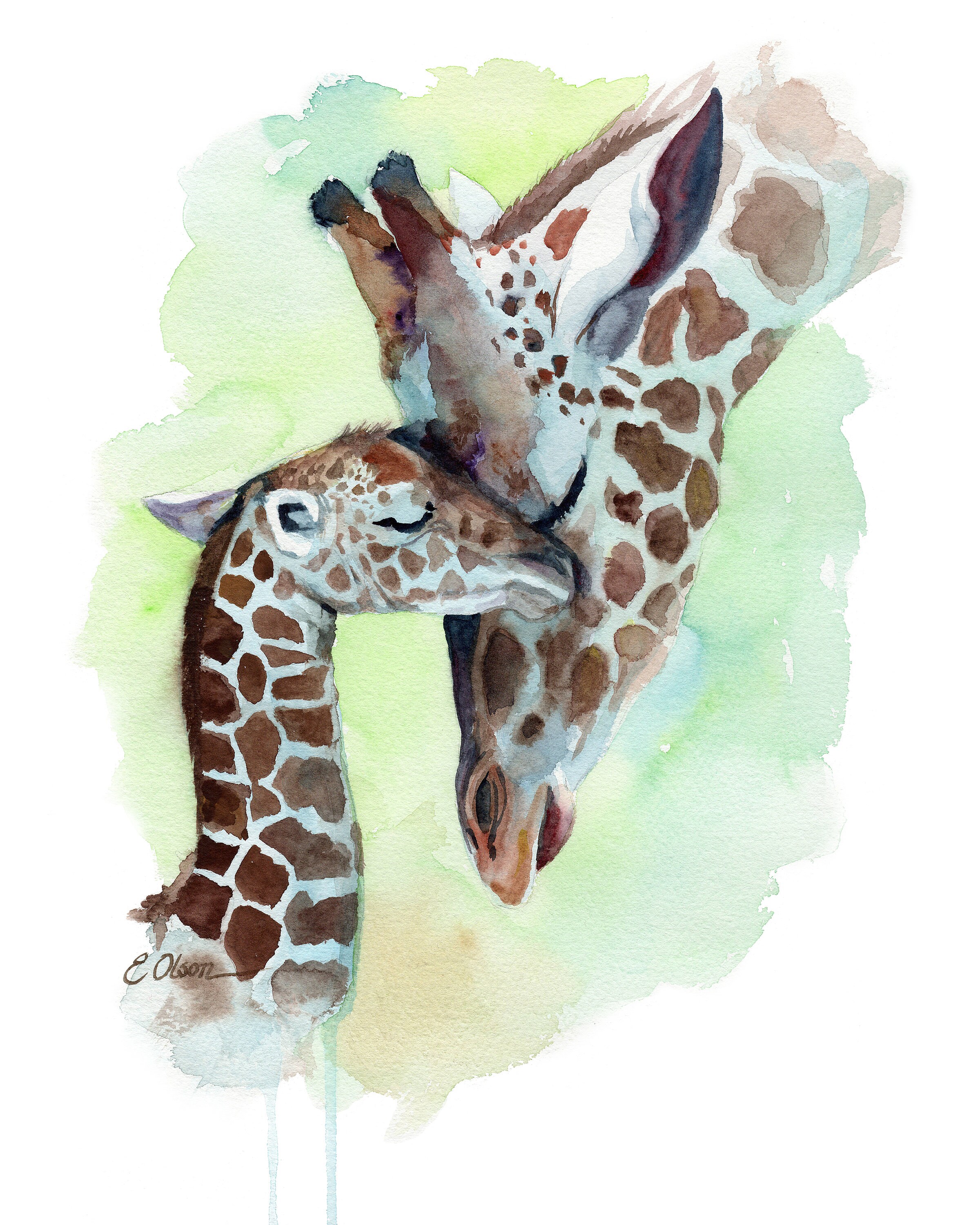 Watercolor Safari Animal PRINTS Set of 4 High Quality Prints | Etsy