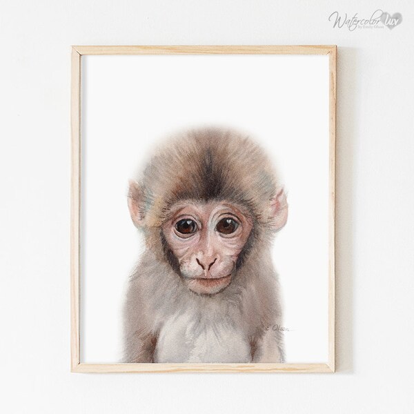 Monkey Nursery Art Etsy