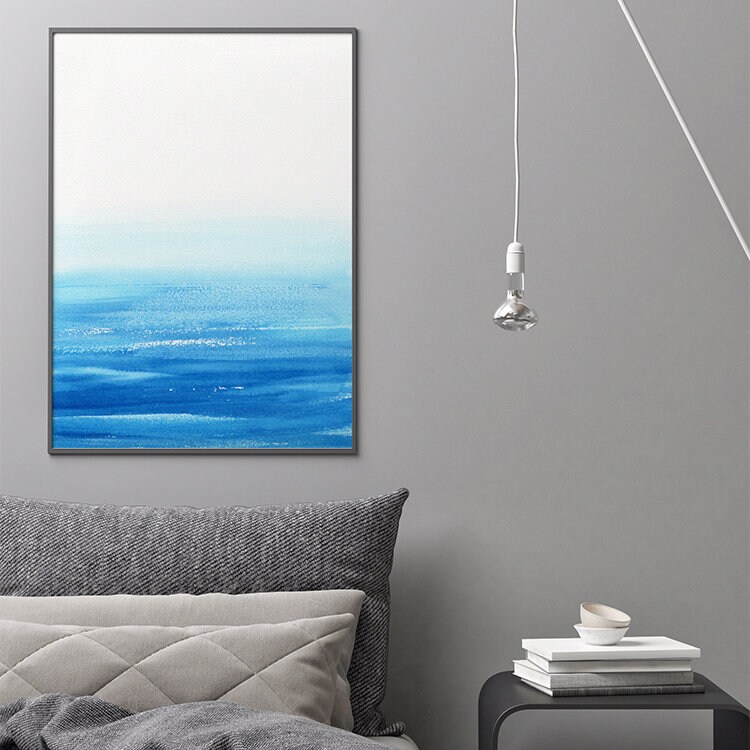 Blue Abstract Art Printable Abstract Art Blue Ocean | Etsy