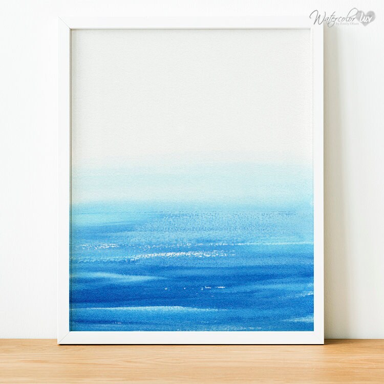 Blue Abstract Art Printable Abstract Art Blue Ocean | Etsy