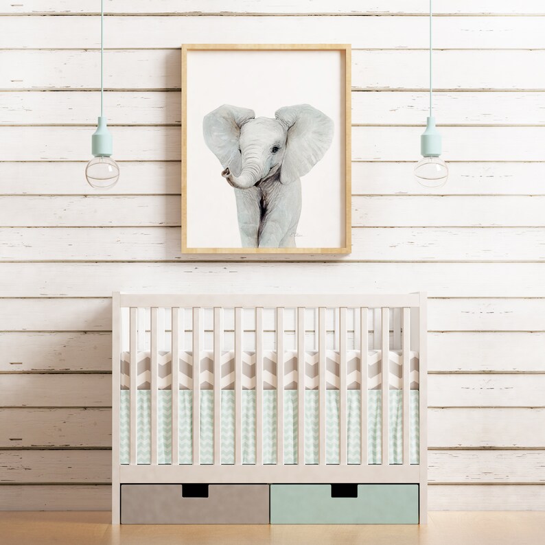 Elephant Art Gift Watercolor Elephant Art Print Baby Etsy
