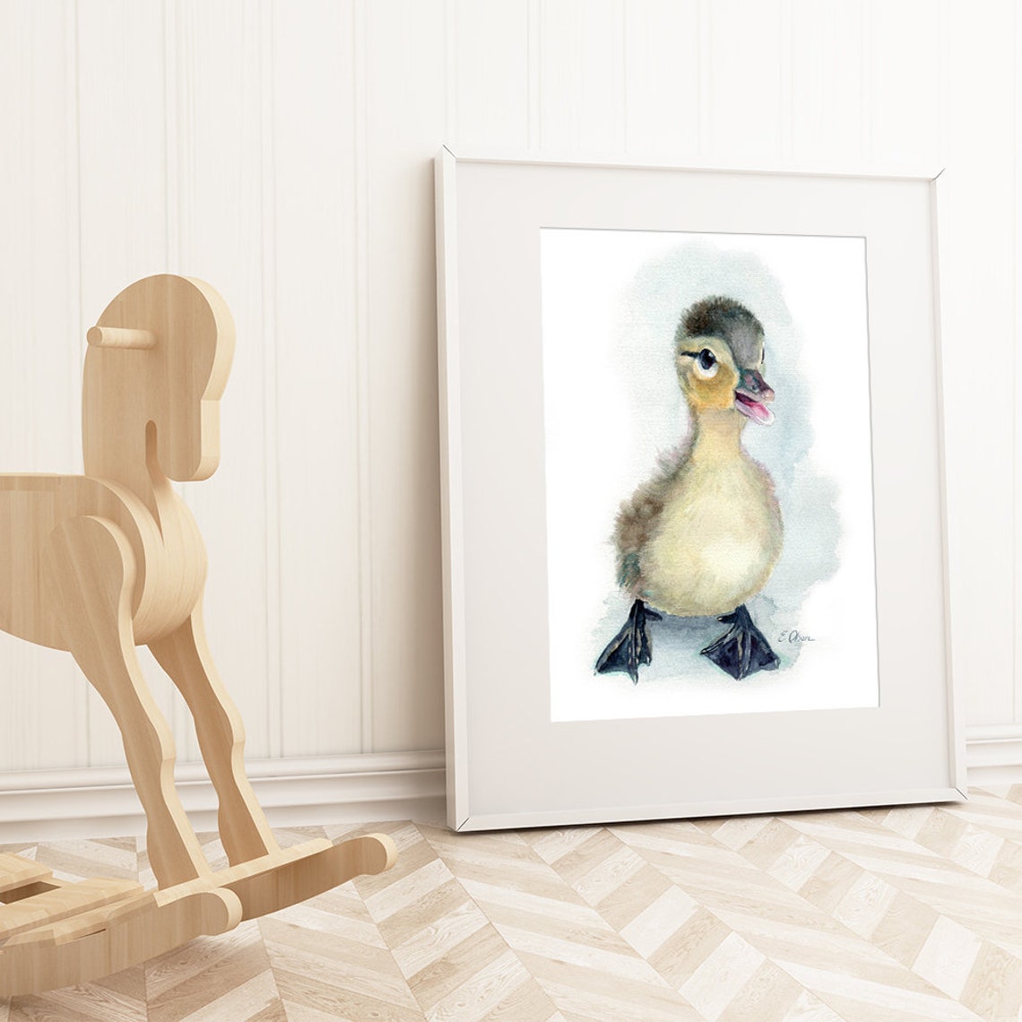 Duckling Art Gift Baby Duck Art Print Watercolor Duck Print | Etsy