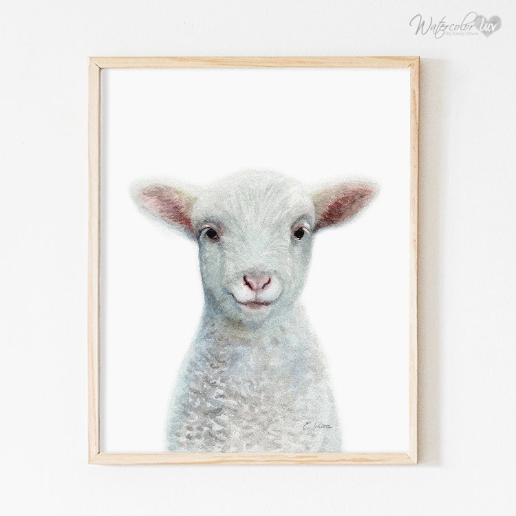 Lamb nursery on sale wall art