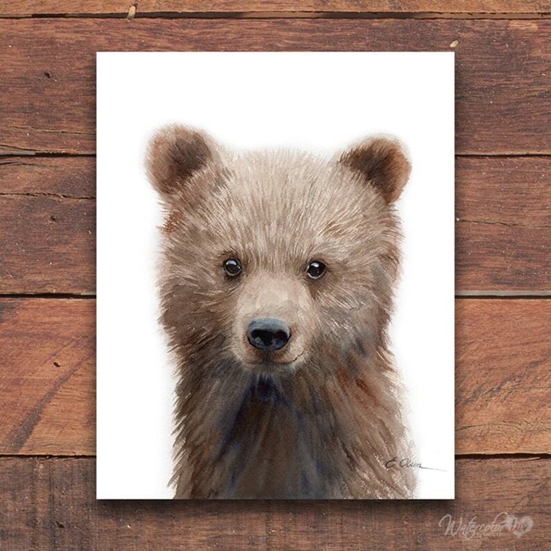 Watercolor Bear Bear art print PRINTABLE Nursery decor Etsy