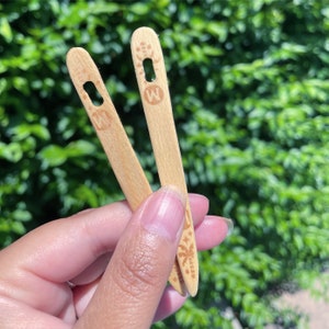 Nalbinding Needle Upcycled Ice Lolly / Popsicle Stick wood