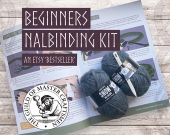 Beginners Nalbinding Kit - Learn to make an Oslo Stitch Hat with Workbook, Nalbinding Needle and Wool