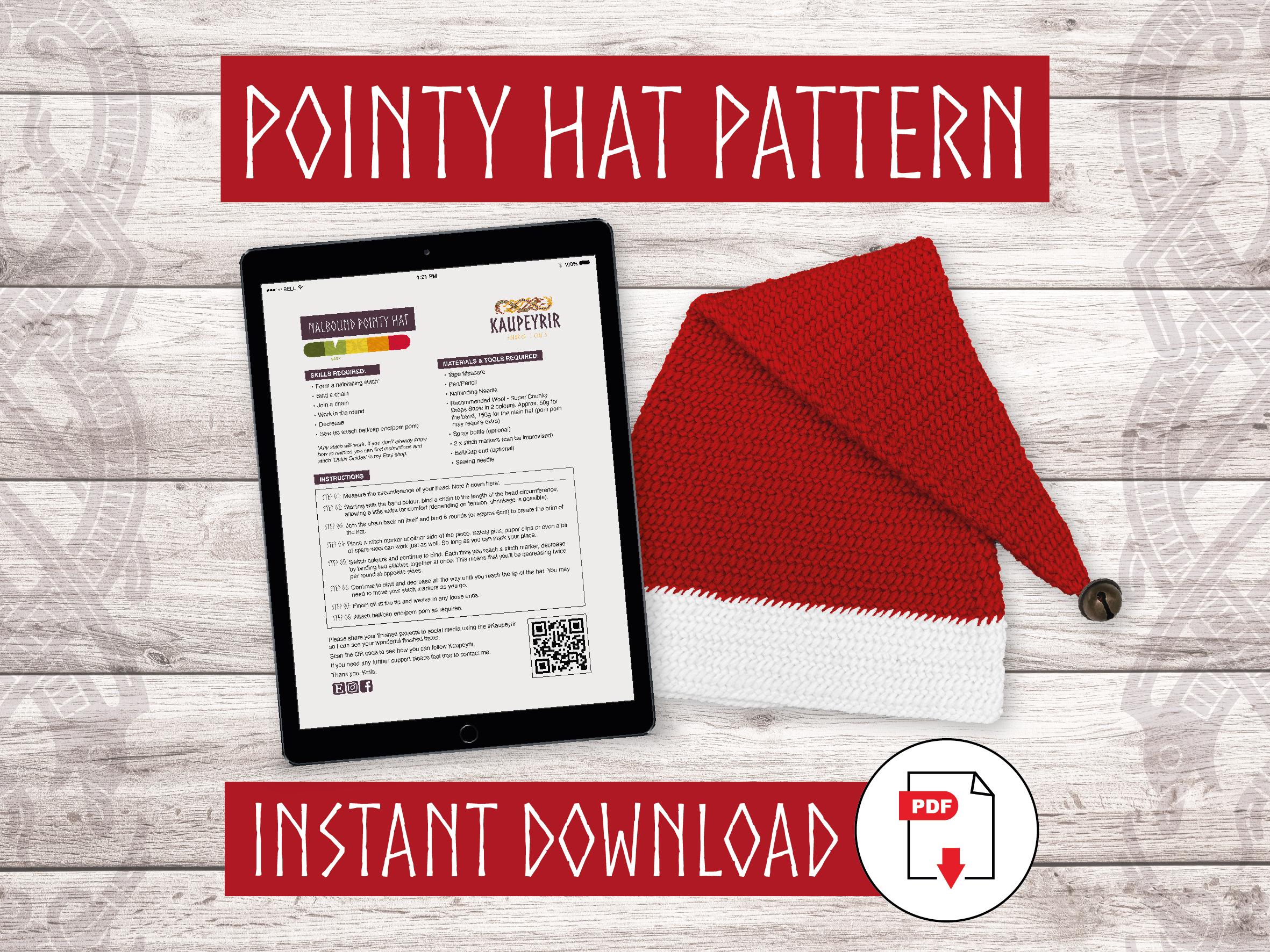 Digital Download - Nalbinding Pattern - Pointy Christmas Santa Elf ...