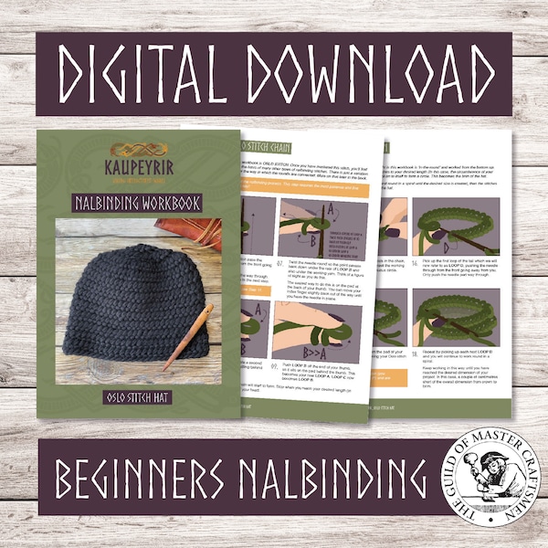 Téléchargement numérique - Cahier d'exercices Nalbinding pour débutants - Bonnet Oslo Stitch