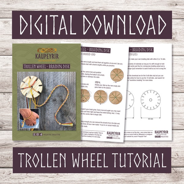 Téléchargement numérique - Instructions pour la roue de trollen - Tutoriel pour la fabrication de cordes tressées