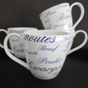 4 coffee mug set re green yellow blue French Lace Set of 4 Green Mugs