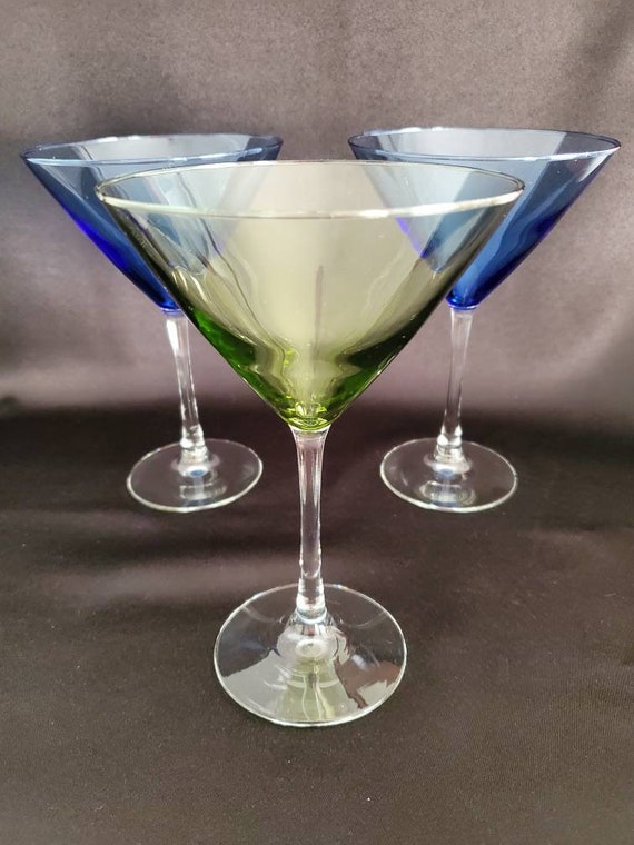 Drink & Barware Green Stem Martini Glass Set Barware Libbey Lot Of 6