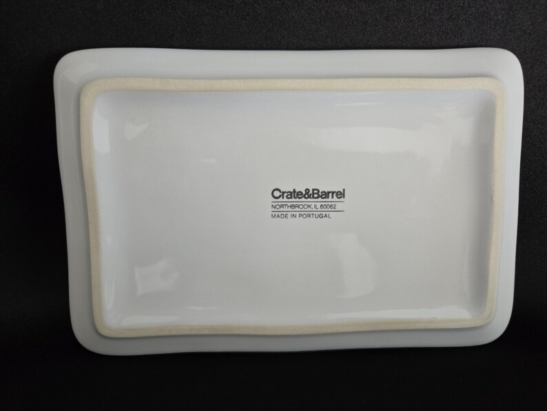 Crate & Barrel Marin White Creamware Butter Dish