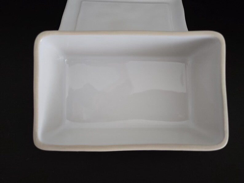 Crate & Barrel Marin White Creamware Butter Dish - Thumbnail 5