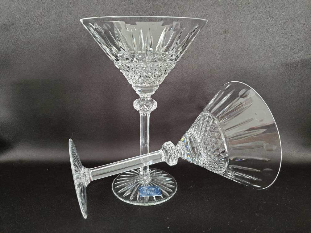 Vintage King Louis by Godinger/lead Crystal/handcrafted/barware/crystal  Legends/cocktail Glassware/exquisite/martini Glasses, Set of 2 