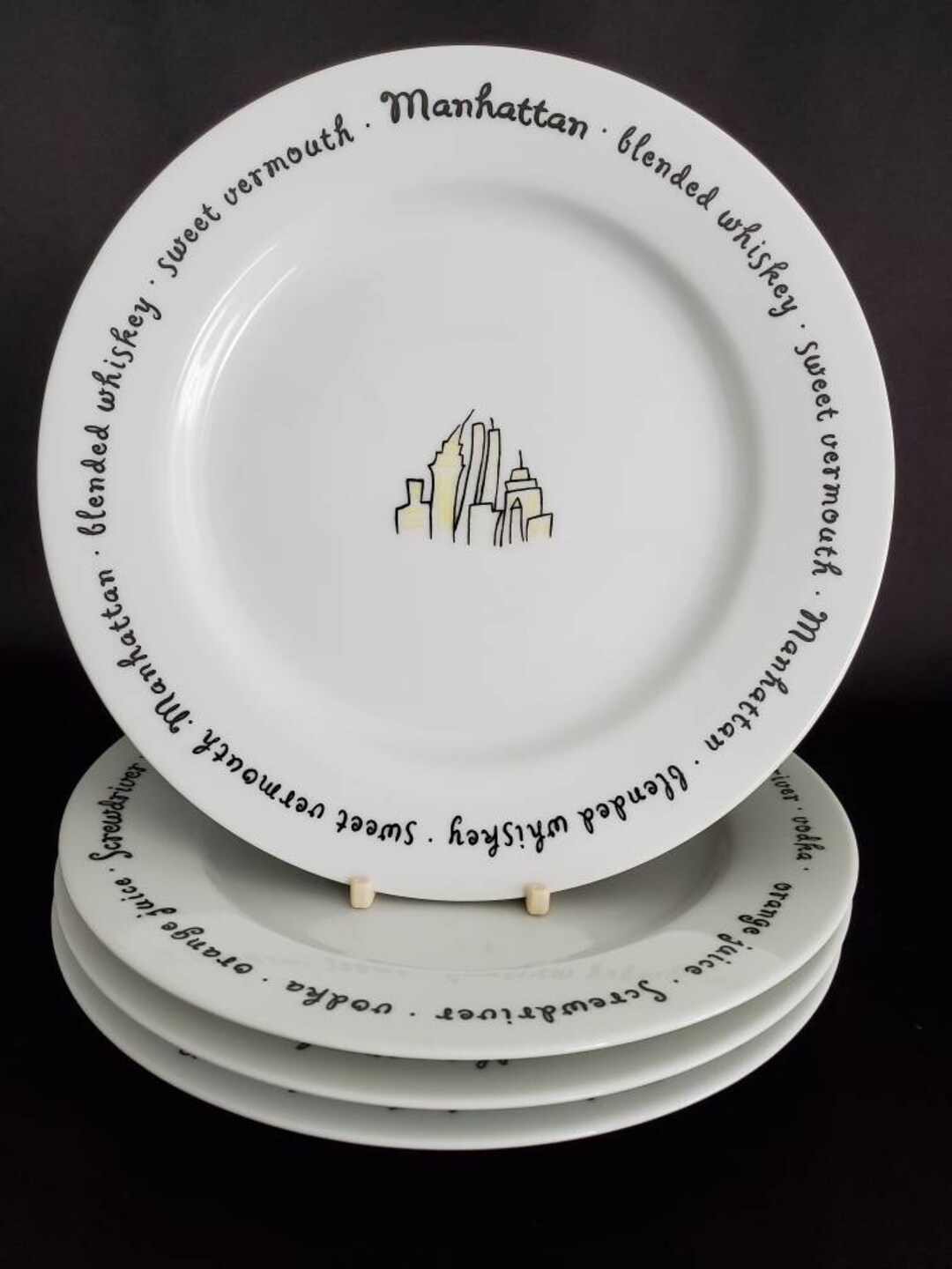 Pottery Barn/bar Lingo/plates/cocktail Recipes/sea Etsy