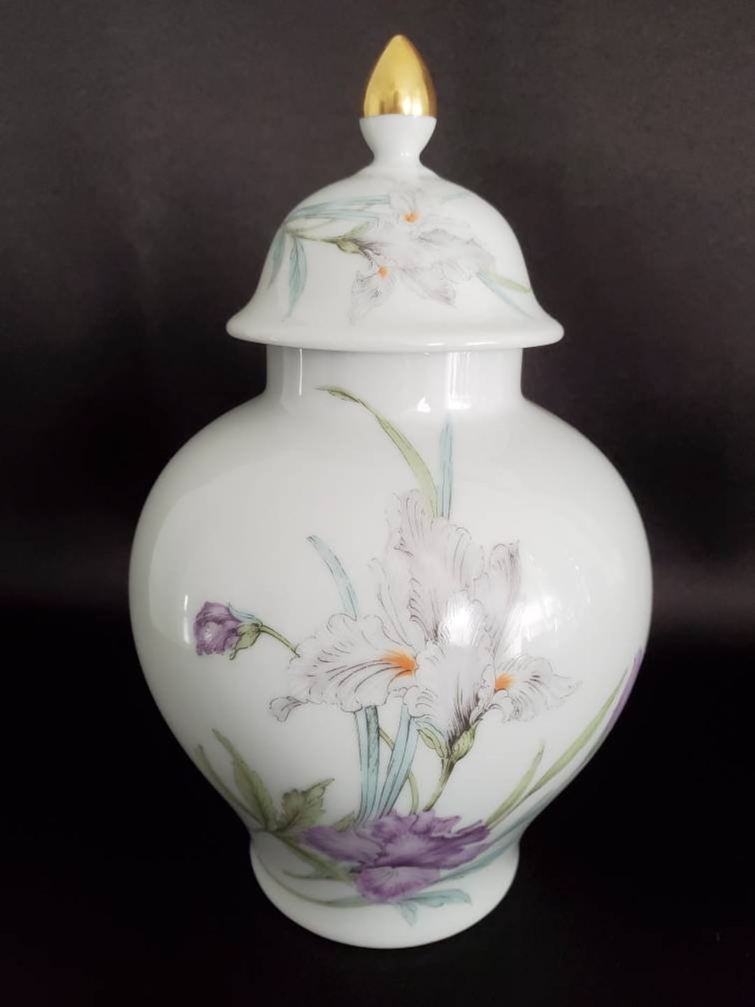 Marina/kaiser/w. Germany/porcelain/home Decor/irises/gilded/8 Ginger