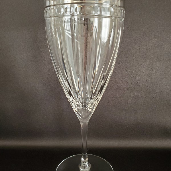 Lenox/Vintage Jewel Platinum Signature/Cut Crystal/Platinum Trim/Signed/Water Glass/Iced Beverage Glass/16oz Iced Tea Glass