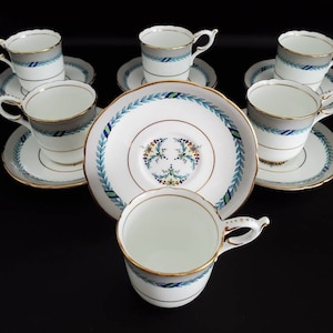 Set of 6/Coalport/The President/Scalloped/Langford/Demitasse/Cups & Saucers/Footed Demitasse Sets, Service for 6