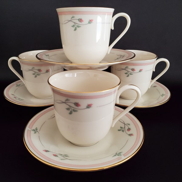 Service for 4/Lenox/Rose Manor Pink/Cottage Charm/Teacups/Cup & Saucer Sets, Set(s) of 4