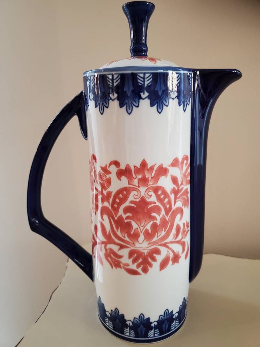 Bombay/superior Porcelain/coffee Server/chinoiserie/cobalt Etsy