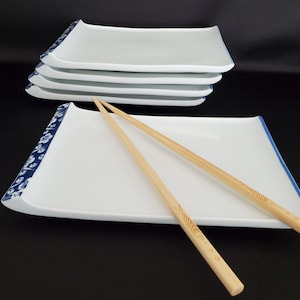 Set of 5/Chinoiserie/Porcelain/Sashimi Plates/Appetizer Plates/Sushi Plates, Set of 5