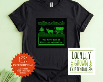 Retro-Pixel-Art-T-Shirt mit christlichem Nationalismus | Politisches Humor-Gaming-Meme-Shirt