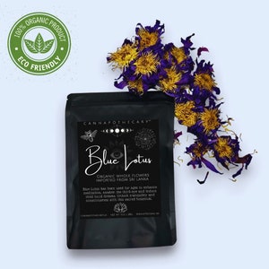 Organic Blue Lotus Flower Organic Royal Sri Lanka (Nymphaea Caerulea) 1 oz (28g) - WHOLE FLOWERS - Lucid Dreaming - Spiritual Tea - Euphoria